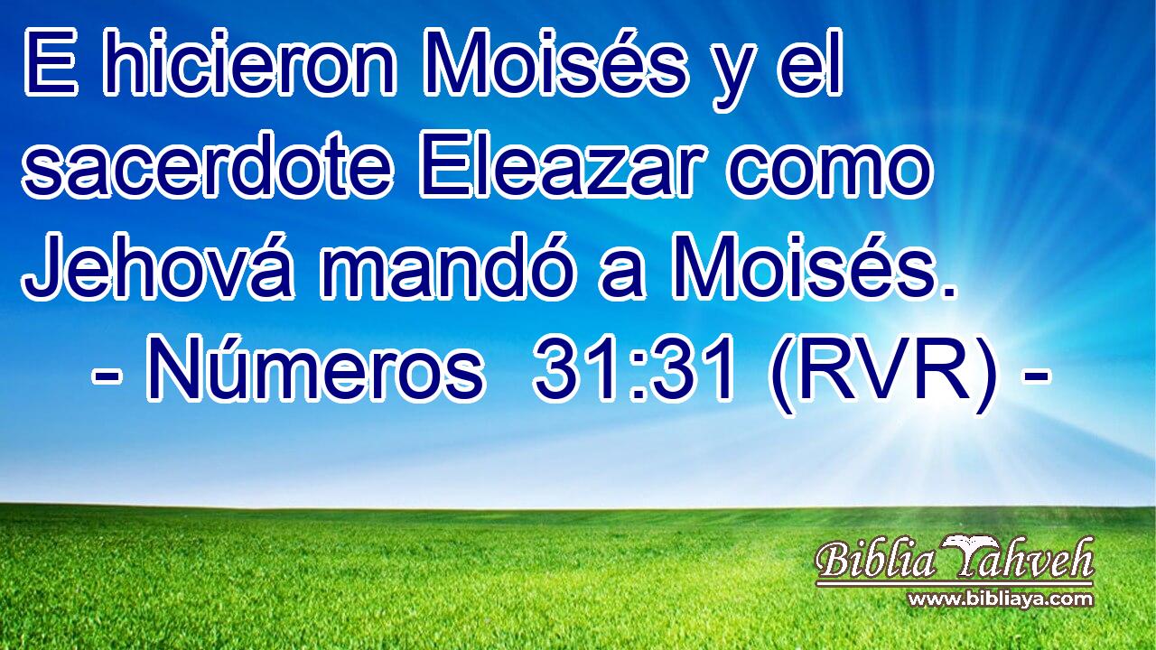 E hicieron Moisés y el sacerdote Eleazar como Jehová mandó a Moisés.