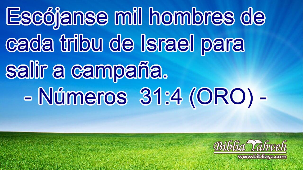  Escójanse mil hombres de cada tribu de Israel para salir a campaña. 