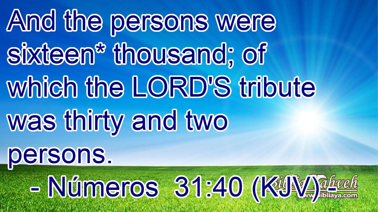 And the persons were sixteen* thousand; of which the LORD'S tribute was thirty and two persons.
