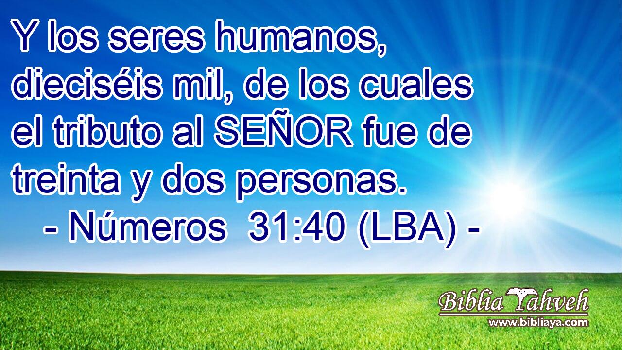 Y los seres humanos, dieciséis mil, de los cuales el tributo al SEÑOR fue de treinta y dos personas.