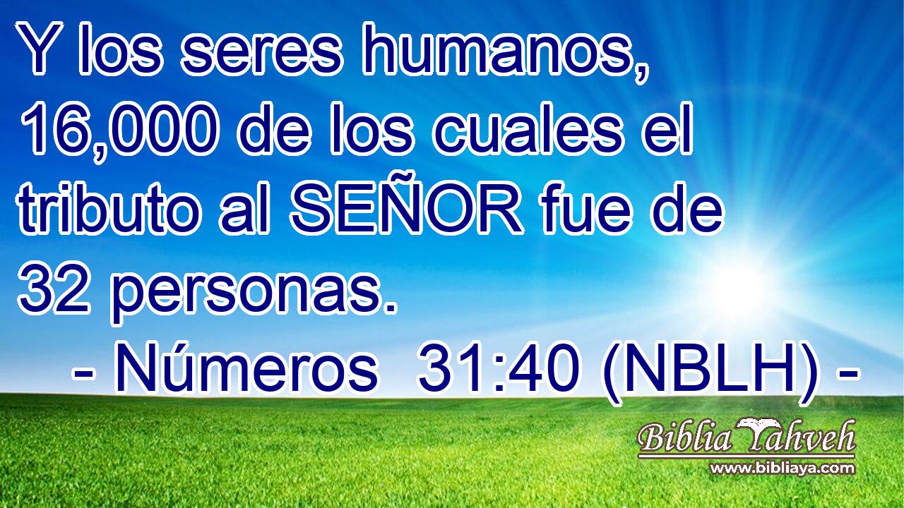  Y los seres humanos, 16,000 de los cuales el tributo al SEÑOR fue de 32 personas. 