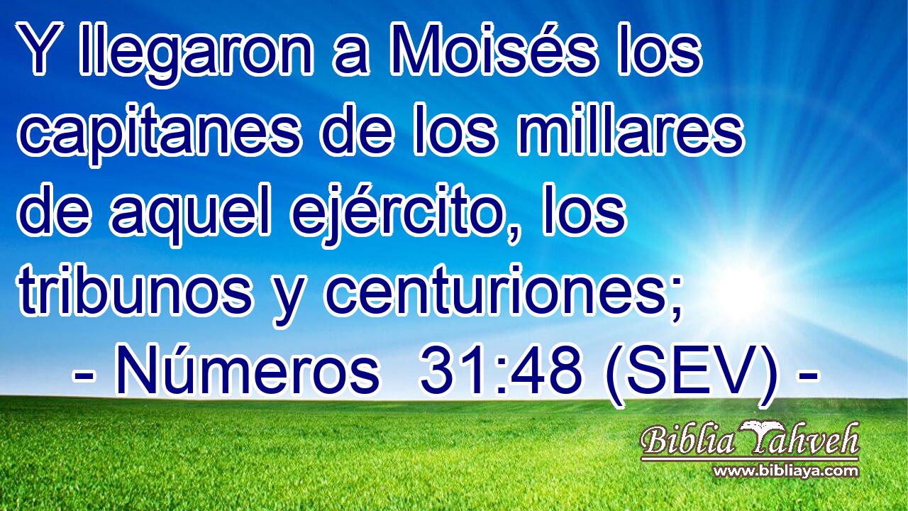 Y llegaron a Moisés los capitanes de los millares de aquel ejército, los tribunos y centuriones;