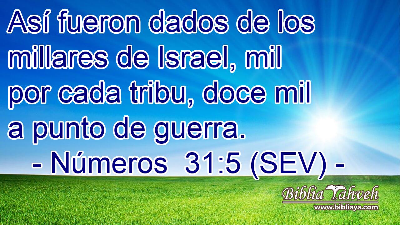 Así fueron dados de los millares de Israel, mil por cada tribu, doce mil a punto de guerra.