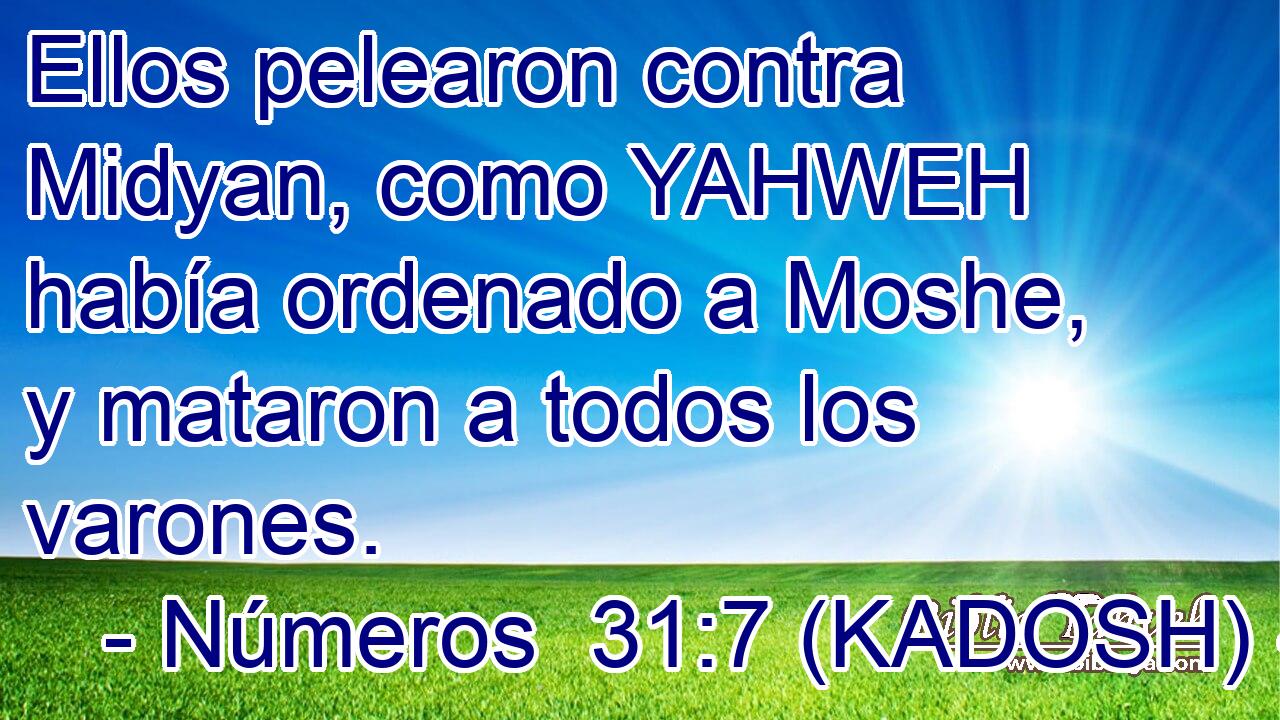  Ellos pelearon contra Midyan, como YAHWEH había ordenado a Moshe, y mataron a todos los varones. 