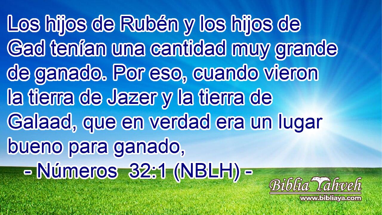  Los hijos de Rubén y los hijos de Gad tenían una cantidad muy grande de ganado. Por eso, cuando vieron la tierra de Jazer y la tierra de Galaad, que en verdad era un lugar bueno para ganado, 