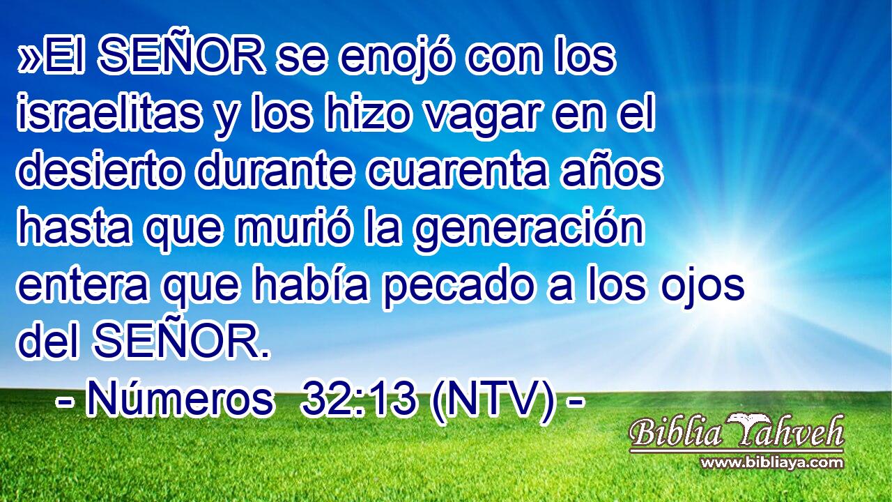 »El SEÑOR se enojó con los israelitas y los hizo vagar en el desierto durante cuarenta años hasta que murió la generación entera que había pecado a los ojos del SEÑOR.