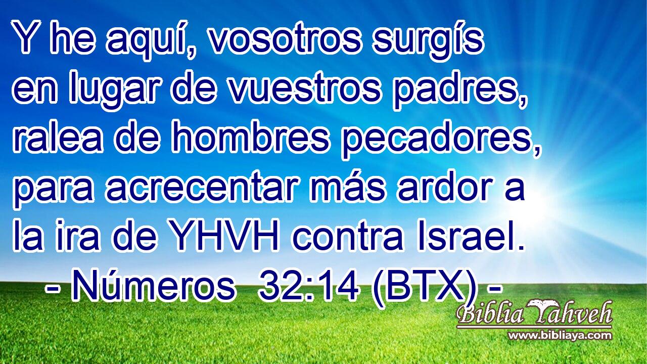 Y he aquí, vosotros surgís en lugar de vuestros padres, ralea de hombres pecadores, para acrecentar más ardor a la ira de YHVH contra Israel.