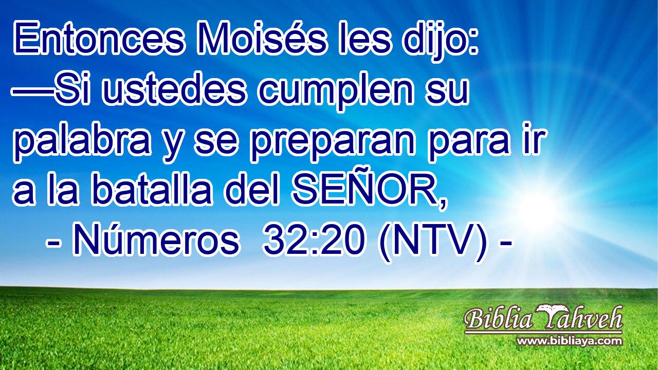 Entonces Moisés les dijo: —Si ustedes cumplen su palabra y se preparan para ir a la batalla del SEÑOR,