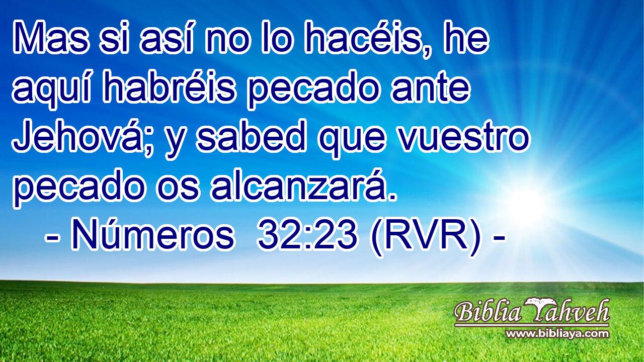 Mas si así no lo hacéis, he aquí habréis pecado ante Jehová; y sabed que vuestro pecado os alcanzará.
