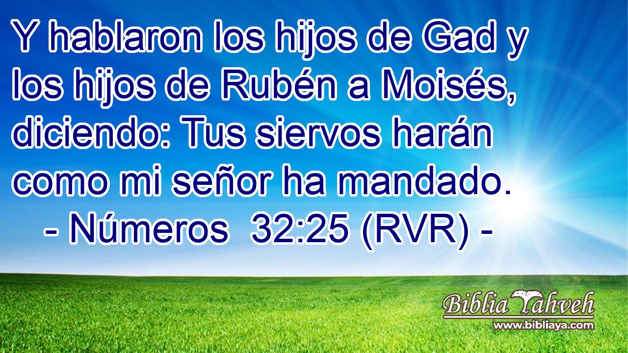 Y hablaron los hijos de Gad y los hijos de Rubén a Moisés, diciendo: Tus siervos harán como mi señor ha mandado.