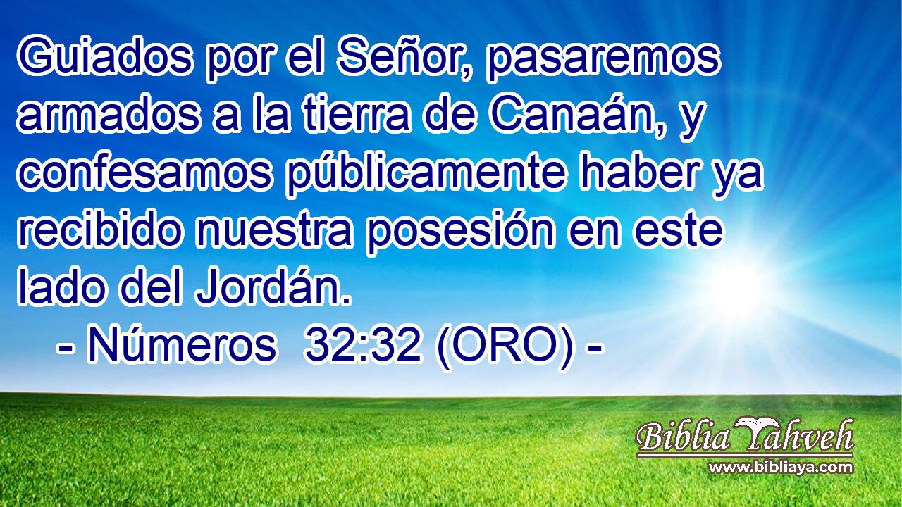  Guiados por el Señor, pasaremos armados a la tierra de Canaán, y confesamos públicamente haber ya recibido nuestra posesión en este lado del Jordán. 
