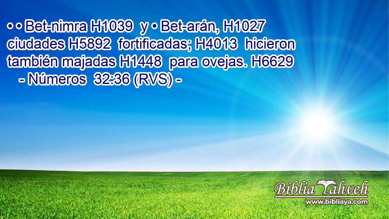 • • Bet-nimra H1039  y • Bet-arán, H1027  ciudades H5892  fortificadas; H4013  hicieron también majadas H1448  para ovejas. H6629  