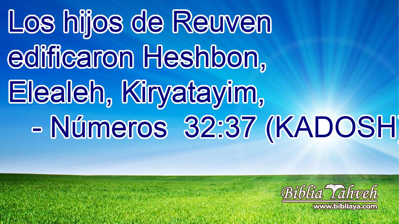  Los hijos de Reuven edificaron Heshbon, Elealeh, Kiryatayim, 