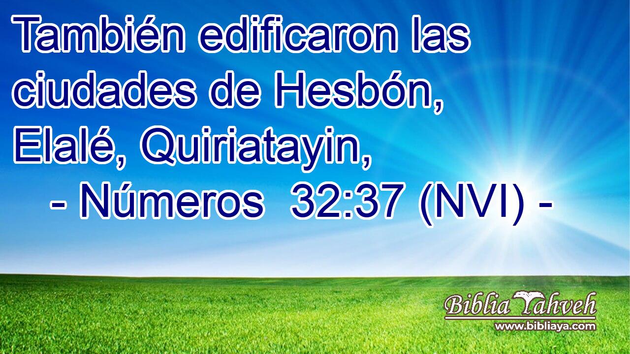  También edificaron las ciudades de Hesbón, Elalé, Quiriatayin, 