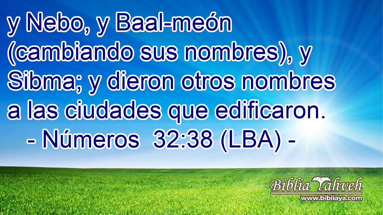 y Nebo, y Baal-meón (cambiando sus nombres), y Sibma; y dieron otros nombres a las ciudades que edificaron.