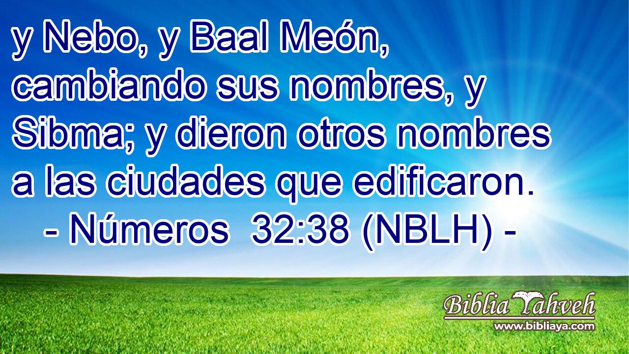  y Nebo, y Baal Meón, cambiando sus nombres, y Sibma; y dieron otros nombres a las ciudades que edificaron. 