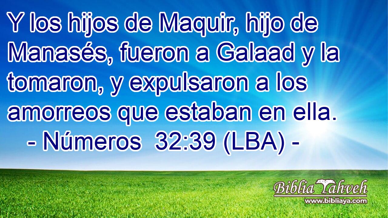 Y los hijos de Maquir, hijo de Manasés, fueron a Galaad y la tomaron, y expulsaron a los amorreos que estaban en ella.