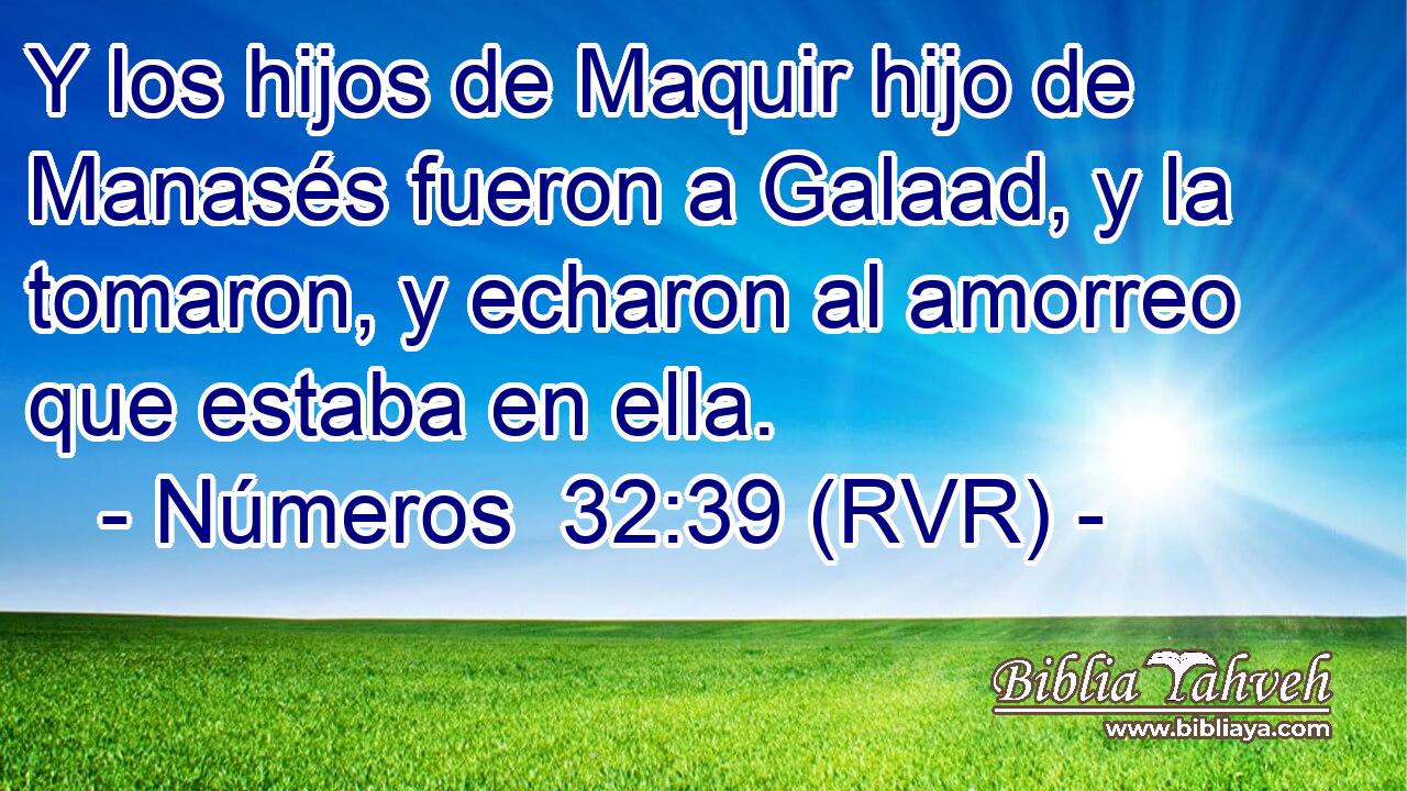 Y los hijos de Maquir hijo de Manasés fueron a Galaad, y la tomaron, y echaron al amorreo que estaba en ella.