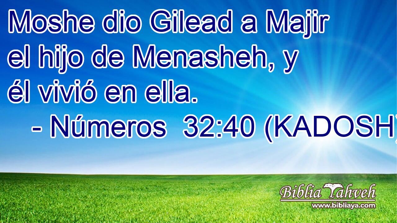  Moshe dio Gilead a Majir el hijo de Menasheh, y él vivió en ella. 
