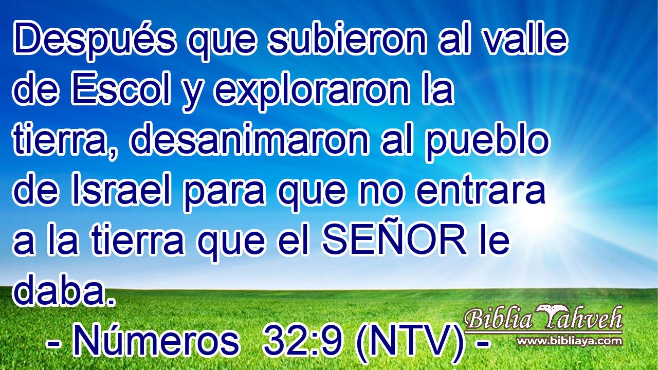 Después que subieron al valle de Escol y exploraron la tierra, desanimaron al pueblo de Israel para que no entrara a la tierra que el SEÑOR le daba.