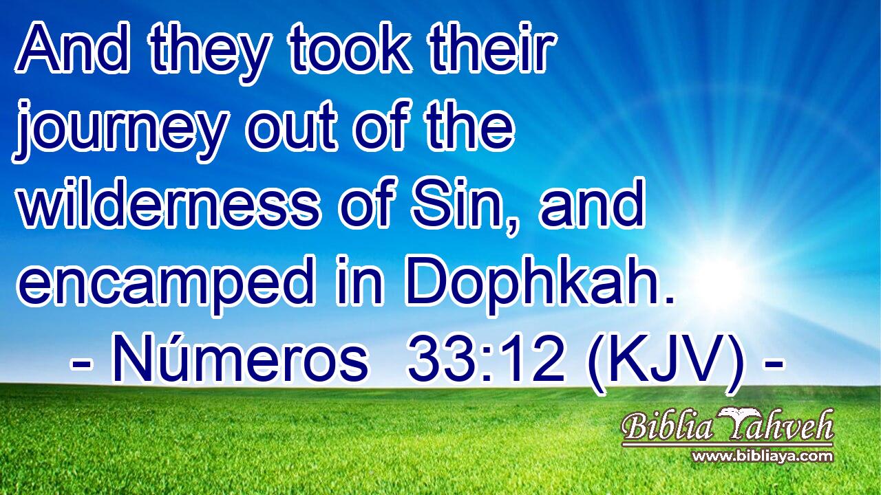 And they took their journey out of the wilderness of Sin, and encamped in Dophkah.