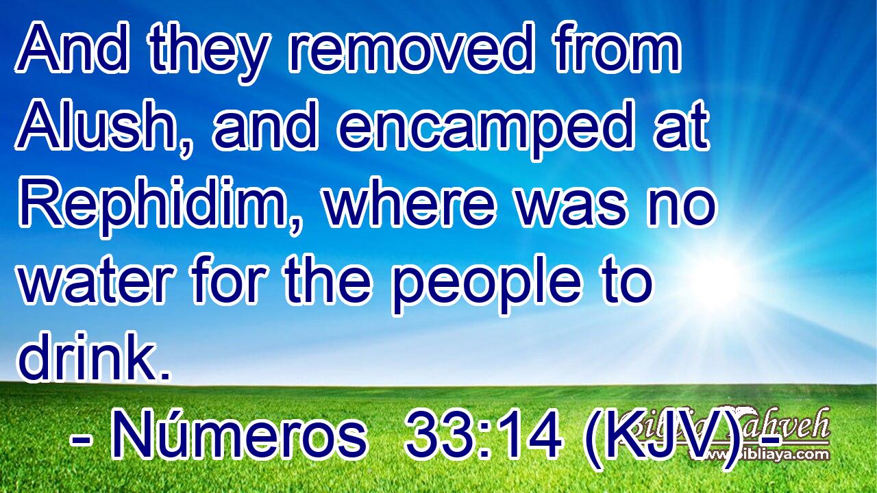 And they removed from Alush, and encamped at Rephidim, where was no water for the people to drink.