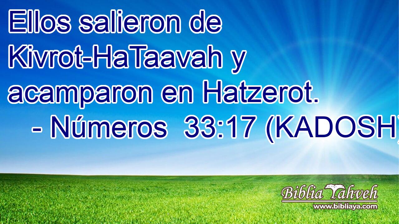  Ellos salieron de Kivrot-HaTaavah y acamparon en Hatzerot. 