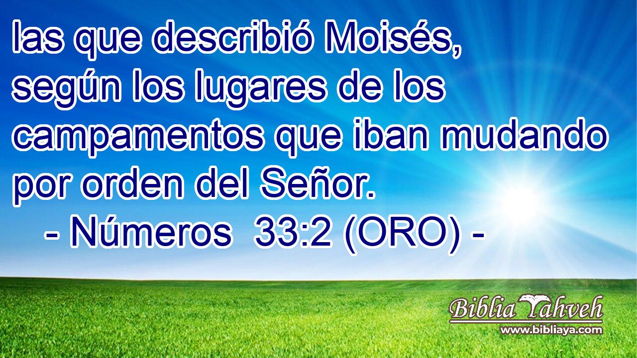  las que describió Moisés, según los lugares de los campamentos que iban mudando por orden del Señor. 