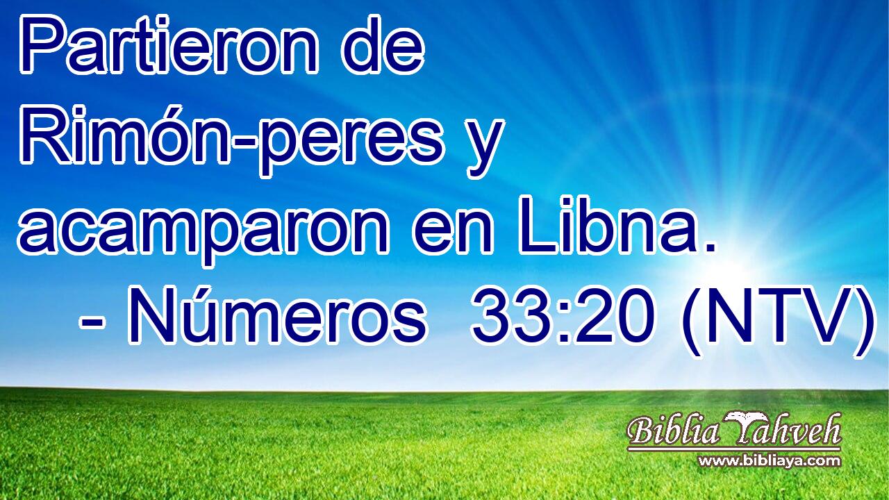 Partieron de Rimón-peres y acamparon en Libna.