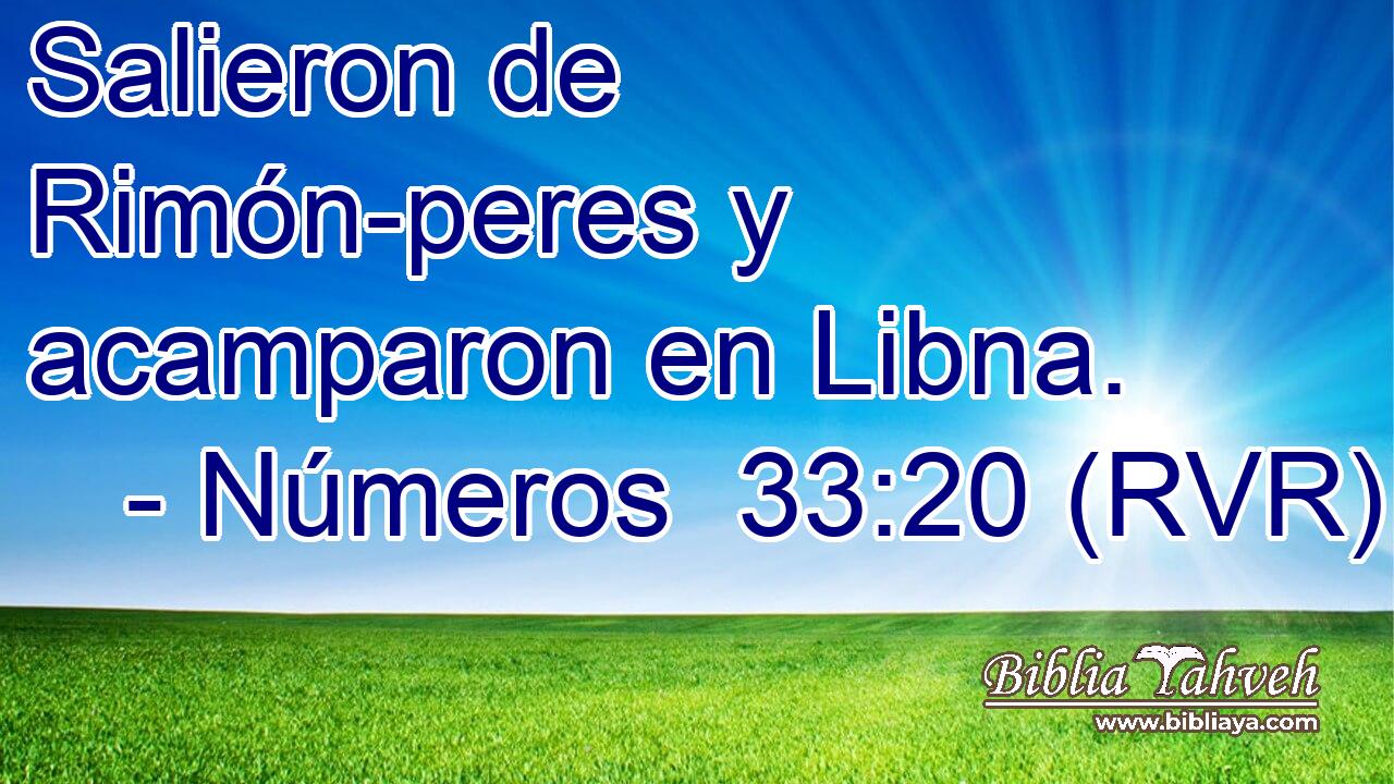 Salieron de Rimón-peres y acamparon en Libna.