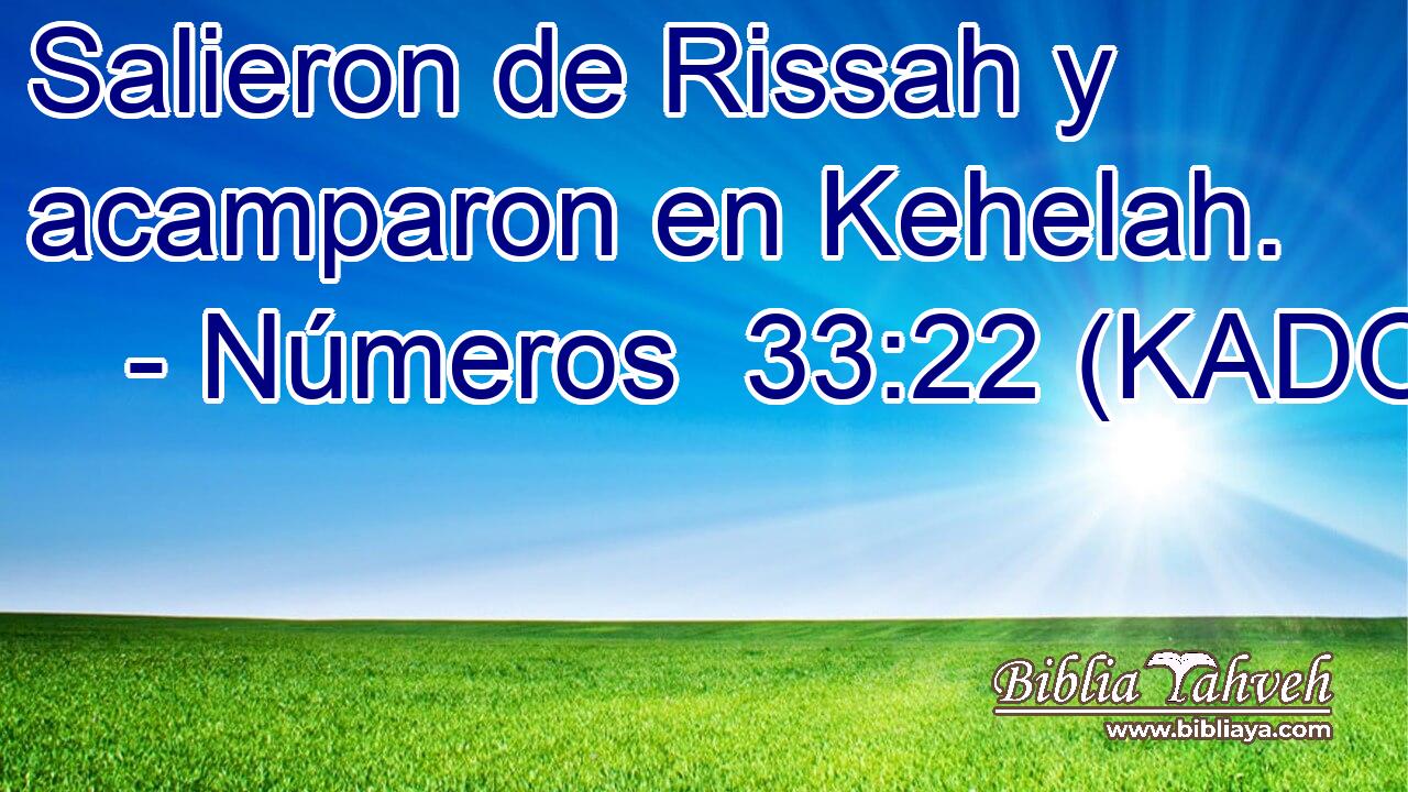  Salieron de Rissah y acamparon en Kehelah. 