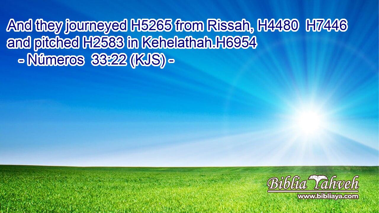 And they journeyed H5265 from Rissah, H4480  H7446 and pitched H2583 in Kehelathah.H6954