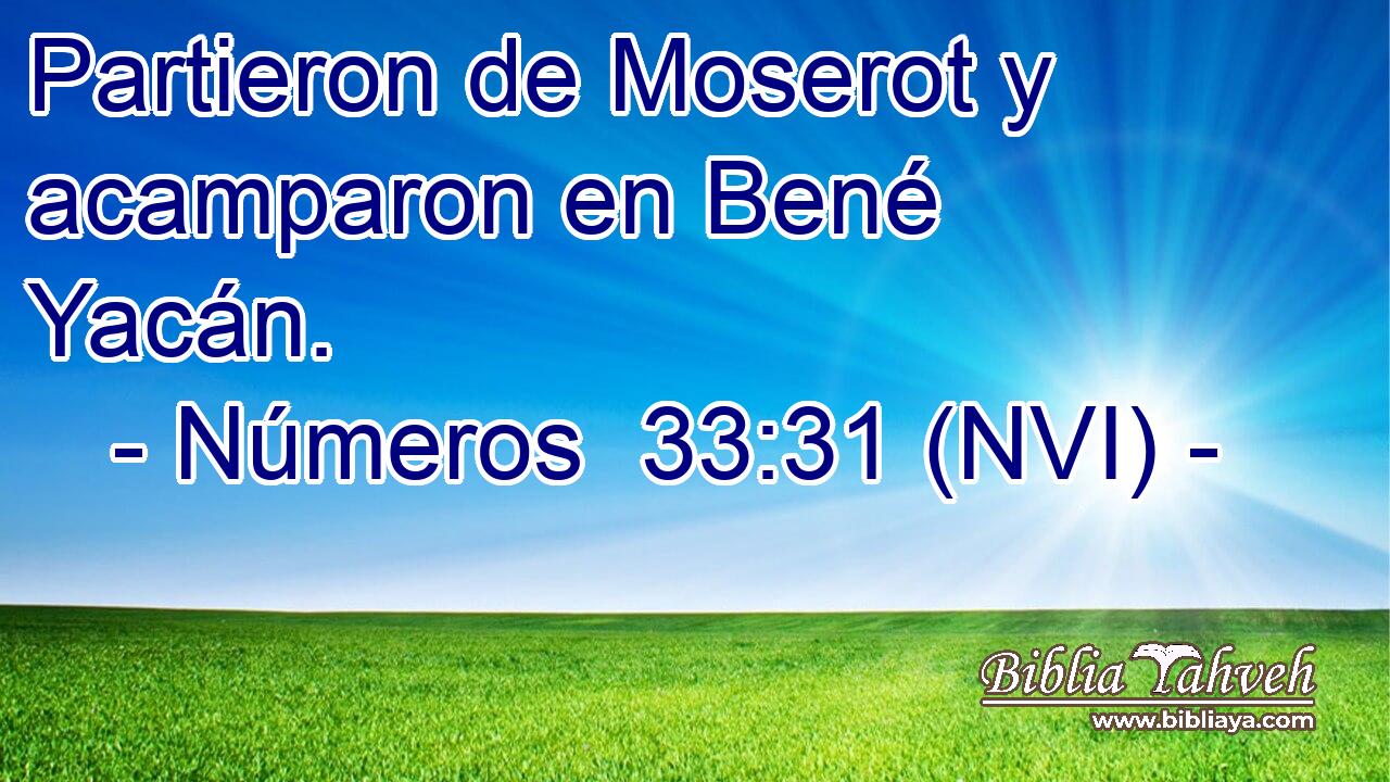  Partieron de Moserot y acamparon en Bené Yacán. 