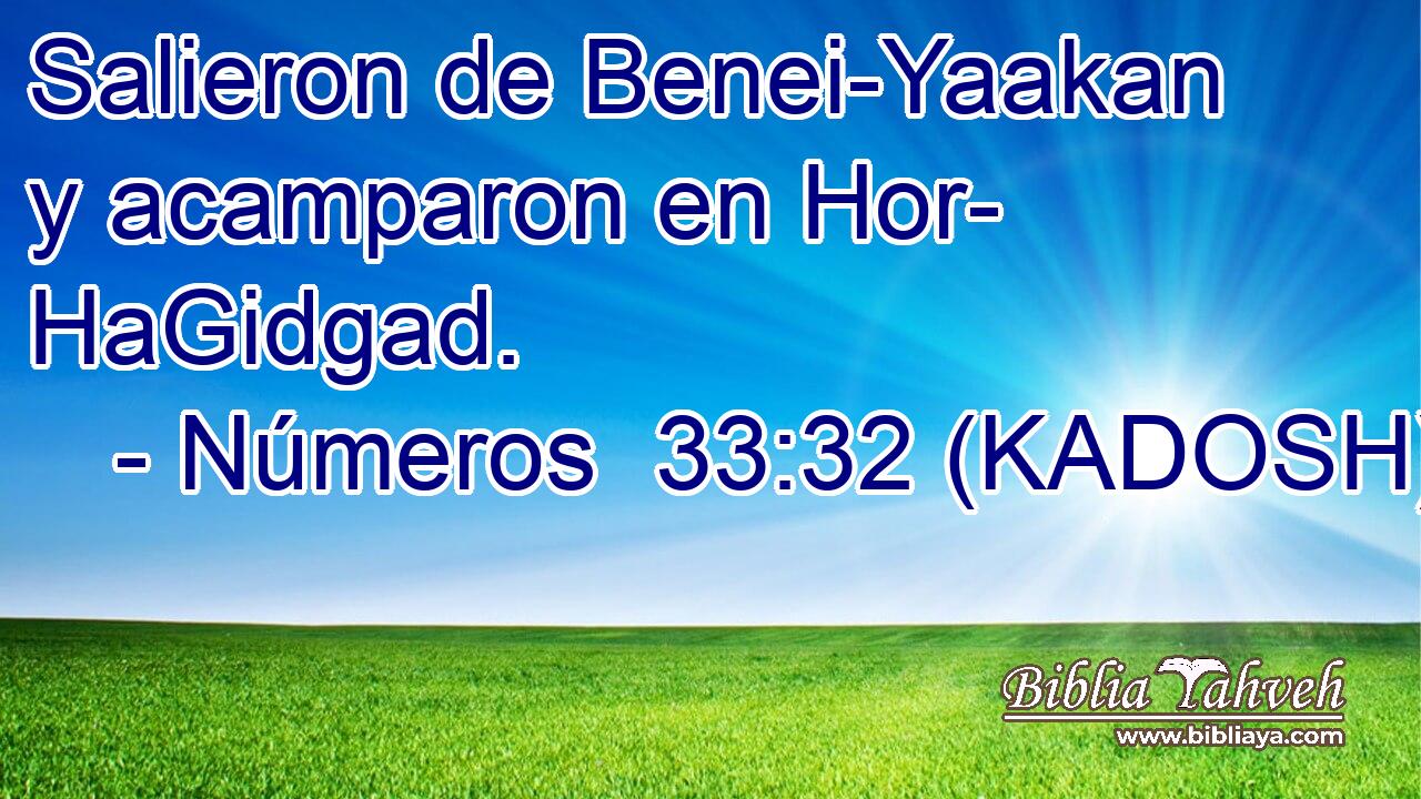  Salieron de Benei-Yaakan y acamparon en Hor- HaGidgad. 