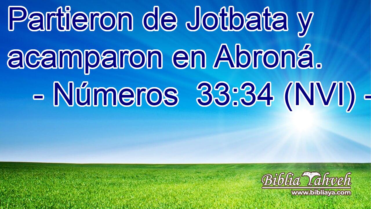  Partieron de Jotbata y acamparon en Abroná. 