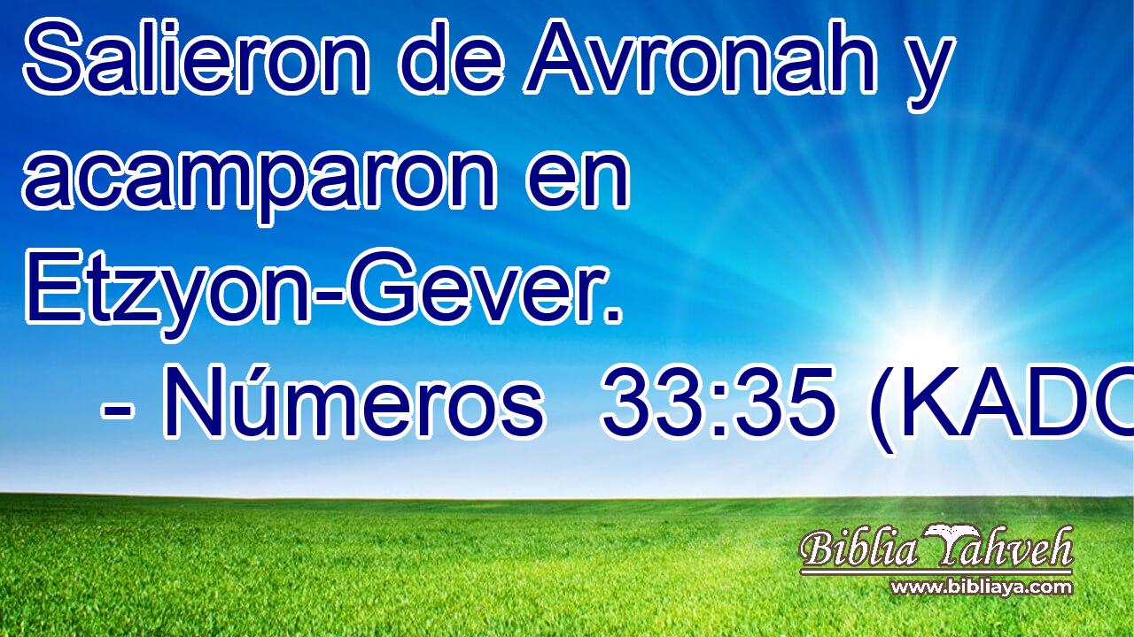  Salieron de Avronah y acamparon en Etzyon-Gever. 