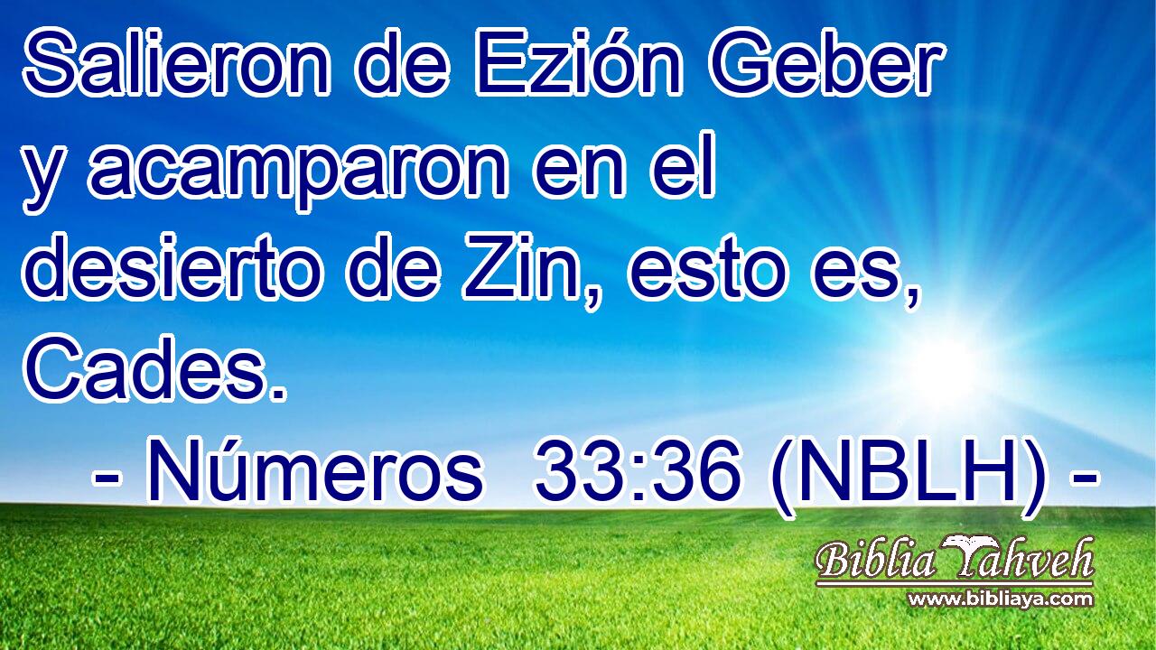  Salieron de Ezión Geber y acamparon en el desierto de Zin, esto es, Cades. 