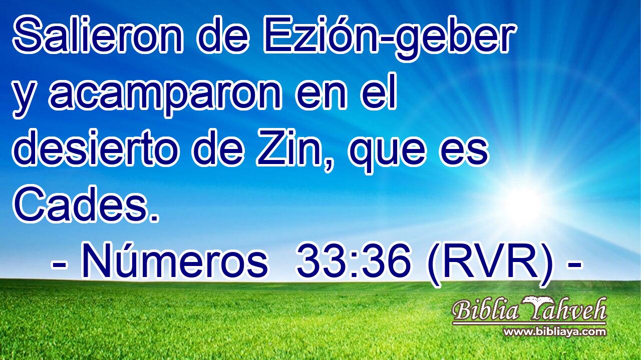Salieron de Ezión-geber y acamparon en el desierto de Zin, que es Cades.