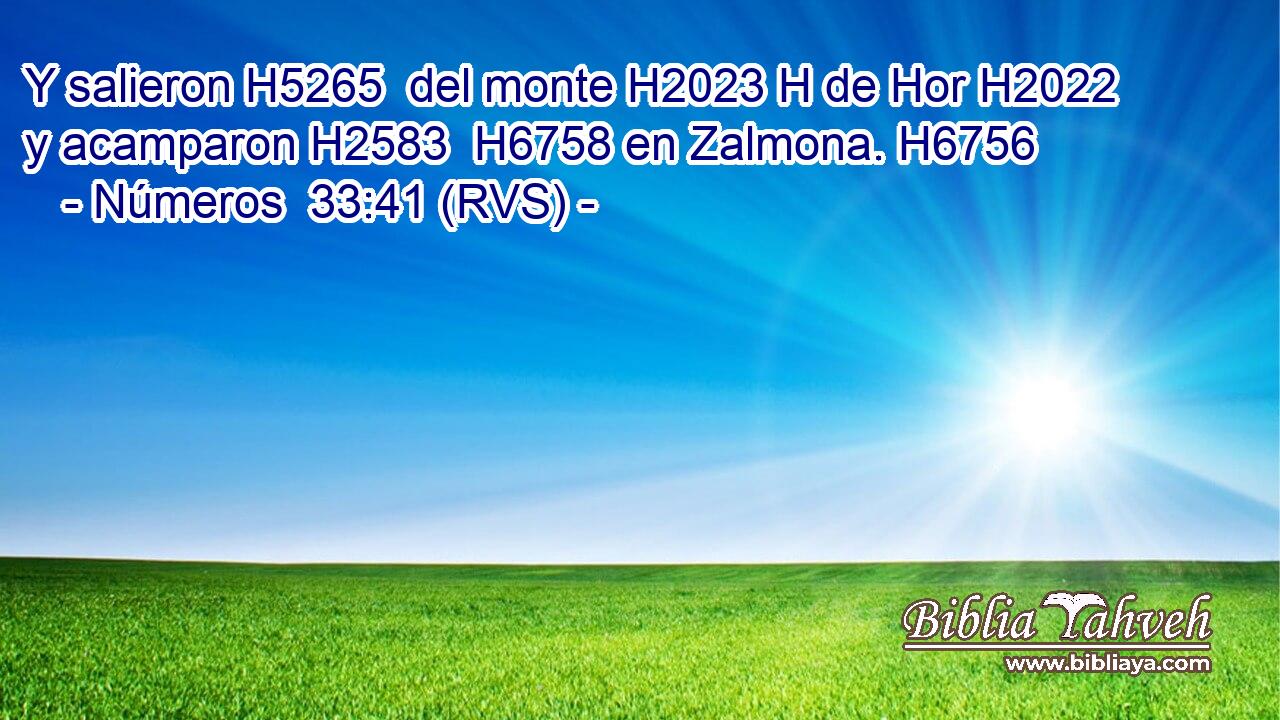 Y salieron H5265  del monte H2023 H de Hor H2022  y acamparon H2583  H6758 en Zalmona. H6756  