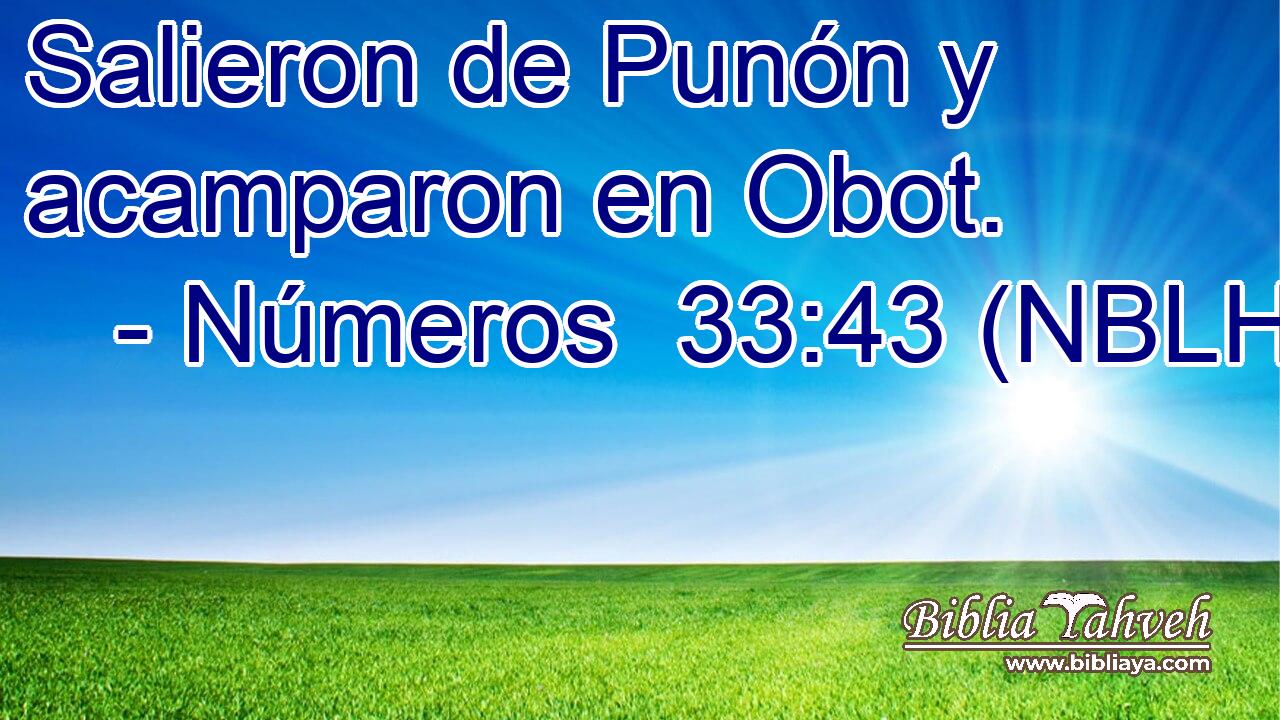  Salieron de Punón y acamparon en Obot. 