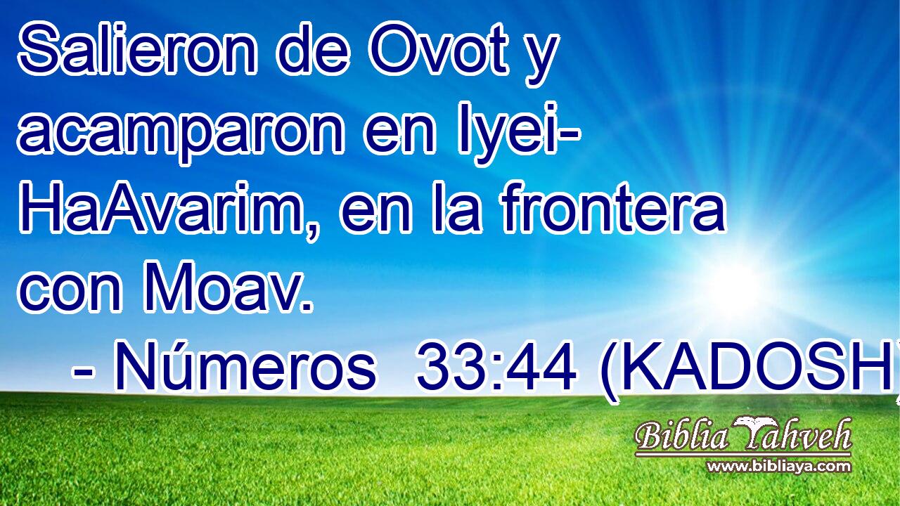  Salieron de Ovot y acamparon en Iyei- HaAvarim, en la frontera con Moav. 
