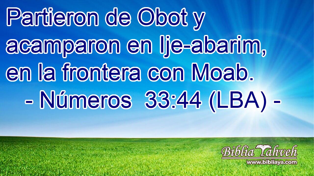Partieron de Obot y acamparon en Ije-abarim, en la frontera con Moab.