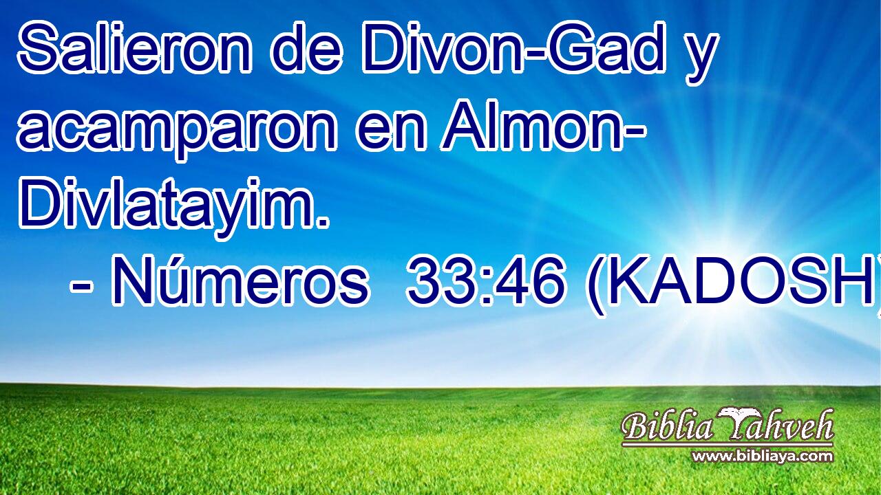  Salieron de Divon-Gad y acamparon en Almon- Divlatayim. 