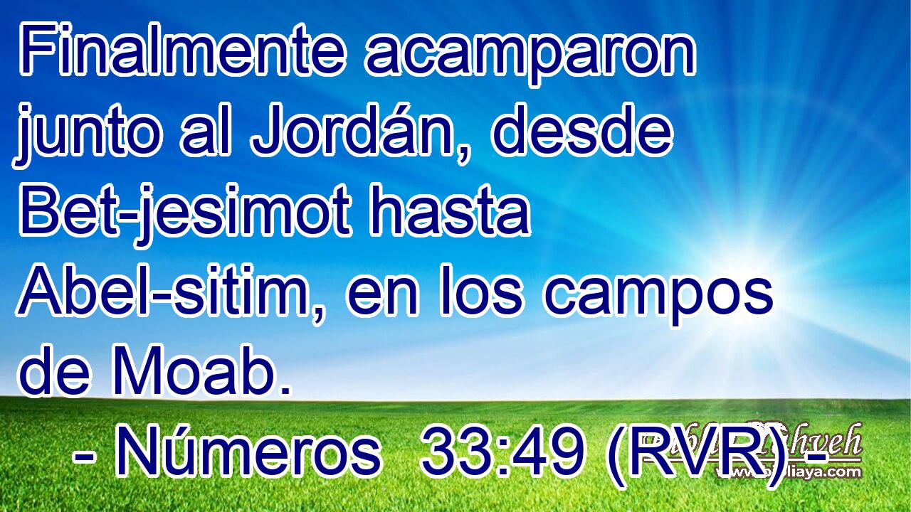 Finalmente acamparon junto al Jordán, desde Bet-jesimot hasta Abel-sitim, en los campos de Moab.