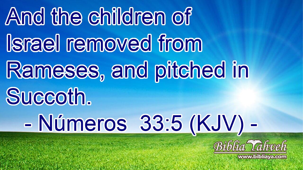 And the children of Israel removed from Rameses, and pitched in Succoth.