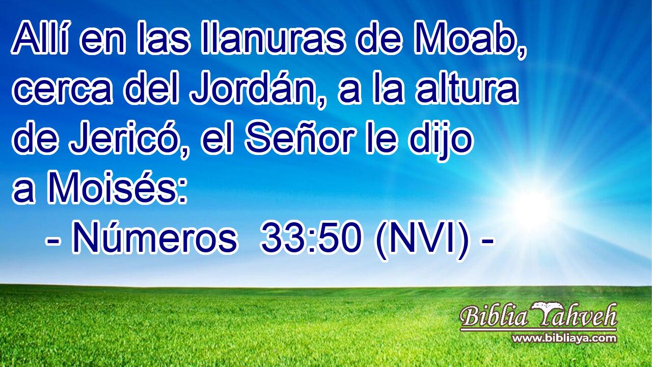  Allí en las llanuras de Moab, cerca del Jordán, a la altura de Jericó, el Señor le dijo a Moisés: 