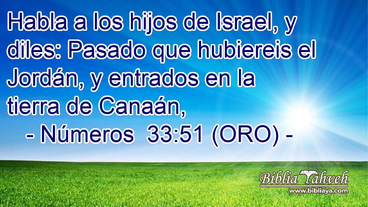  Habla a los hijos de Israel, y diles: Pasado que hubiereis el Jordán, y entrados en la tierra de Canaán, 