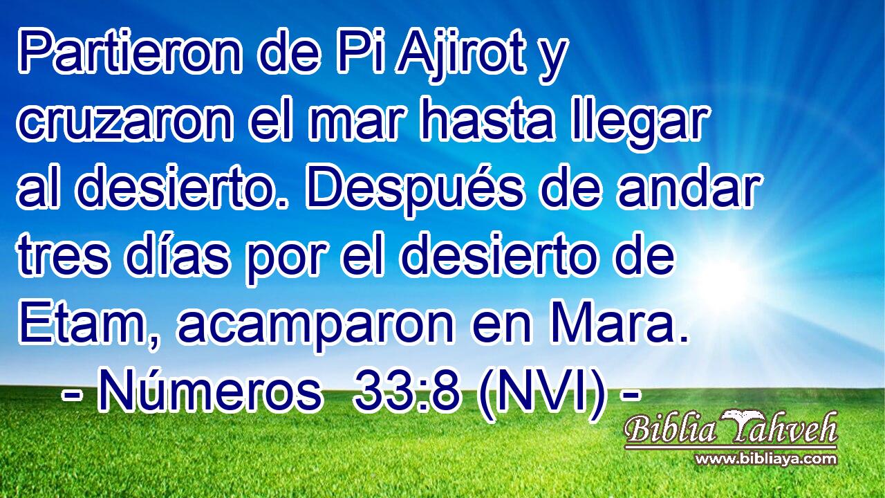  Partieron de Pi Ajirot y cruzaron el mar hasta llegar al desierto. Después de andar tres días por el desierto de Etam, acamparon en Mara. 