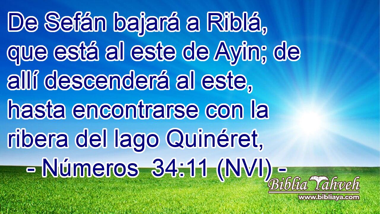  De Sefán bajará a Riblá, que está al este de Ayin; de allí descenderá al este, hasta encontrarse con la ribera del lago Quinéret, 