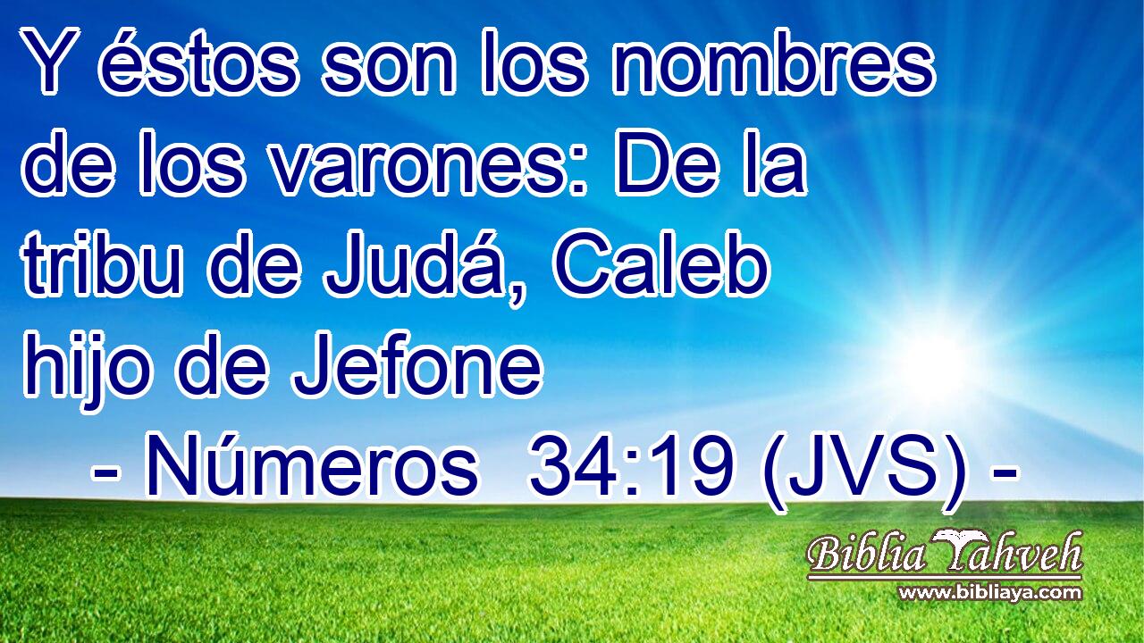 Y éstos son los nombres de los varones: De la tribu de Judá, Caleb hijo de Jefone
